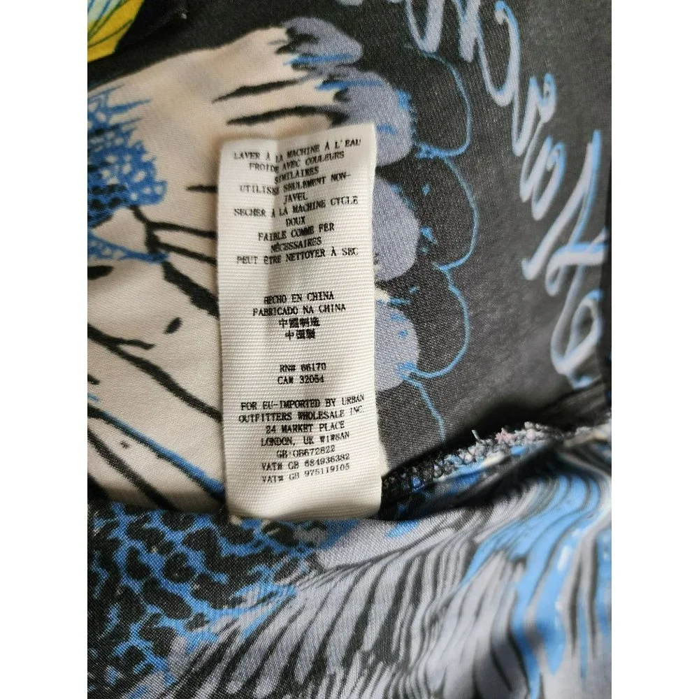 Free People Women's Black/Multi Floral Silky Nights Oversized Blouse Size XS/TP - Picture 7 of 12